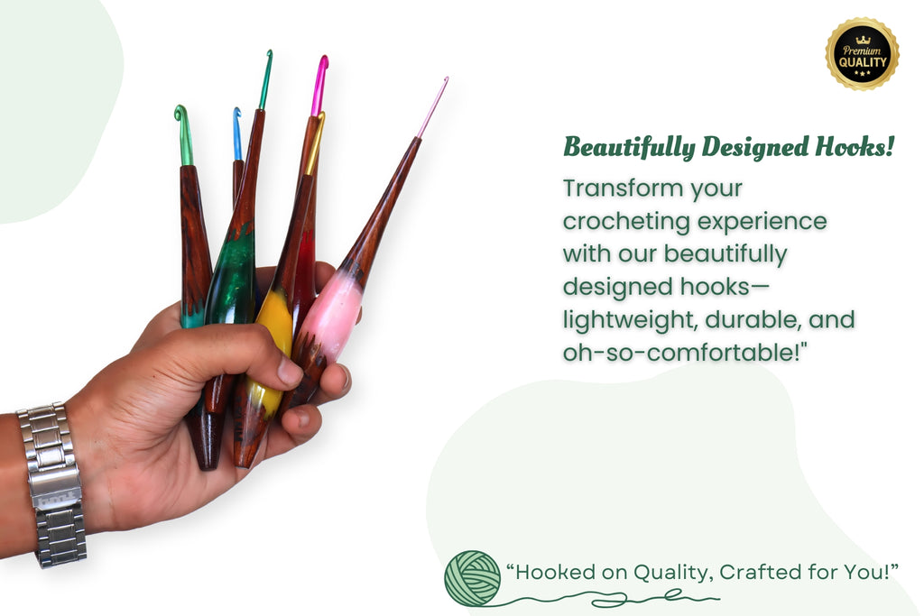 Wooden Crochet Hook Set | Handmade Rosewood & Resin Crochet Hooks